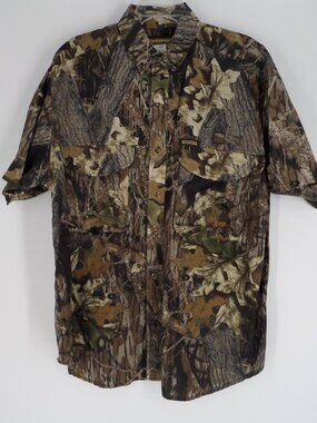 Remington Camo Mossy Oak Short Sleeve Shirt Size XL